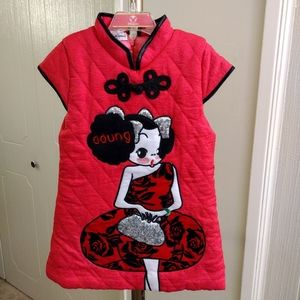 Girls Chinese Traditional Pink Dress